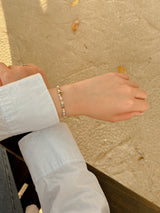 Summer Orange Beads Initials Bracelet