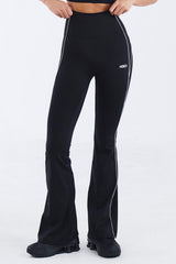 Womens サポートピグメントブーツカットレギンス Black