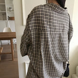 Cadel Vintage Check Geek Chic Overfit Long Sleeve Shirt