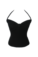 リボンクロップホルタートップ (3color)