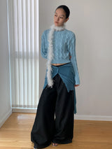 Baby Blue Twisted Long Sleeve Knitwear