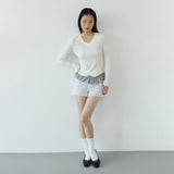Wool V-neck daily long sleeve_ivory