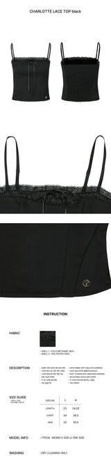 CHARLOTTE LACE TOP black