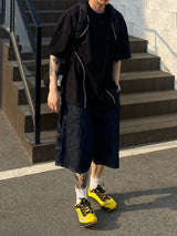 リネンカーペンターデニムハーフパンツ 2C