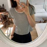 [MADE] Tan-yi, lace flower short-sleeved T-shirt