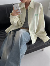 Pleddy Stripe Blouson Shirt (3color)