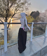 flower slim hood zip up (2colors)