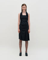 DOZI - Pinched Stripe Skirt _ BLACK