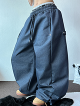 SNAP DENIM BALLOON LONG PANTS 💙🖤2COLOR