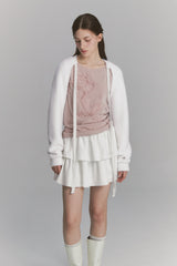Fur Ribbon Bolero White
