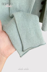 mint dot scarf cardigan