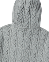 25FW ケーブルニットフーディージップアップ グレー