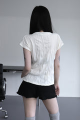 pleated turtleneck T (2color)