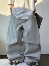 SUNNY SIDE UP☀CARPENTER TWO PINTUCK PARACHUTE BALLOON SWEAT PANTS 🖤🤍🩶3COLOR