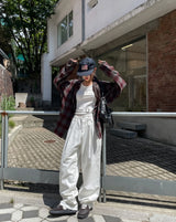 Posi smooth overfit checked shirt