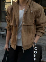 Ber suede collar neck jacket