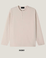 (M's) Velour Henley Neck Long Sleeve