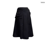 (3color) Pocket Wrap Belt Flare Midi Skirt