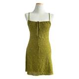 Lumi square Lace String Mini  Dress