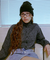 Rose Mohair Beanie (BLACK)