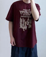 ウィーバー プリント オーバーサイズ ハーフスリーブ Tシャツ