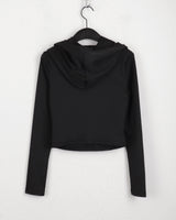 Bloomer draped slim crop hooded sweatshirt