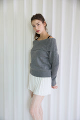 STRAP WOOL OFF SHOULDER KNIT (3 COLORS)