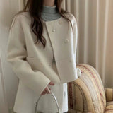 Little Paris Double-breasted Short Wool Coat