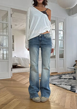 LOW FLARE BOOTS CUT DENIM