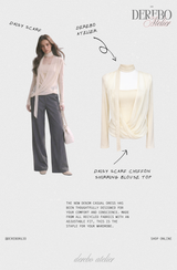 daisy scarf chiffon shirring blouse top
