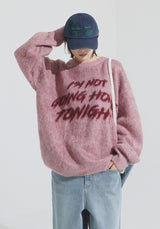 Lettering brush over knit