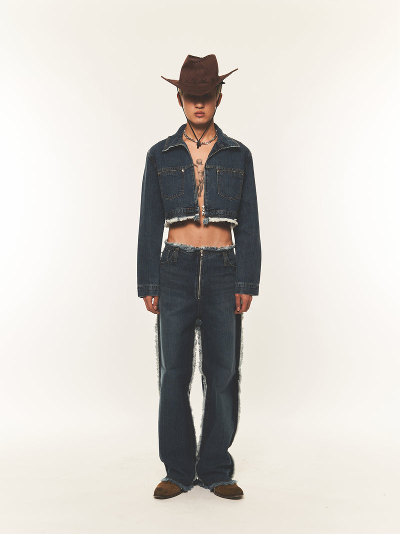 CROP DENIM JACKET (FOR UNISEX)