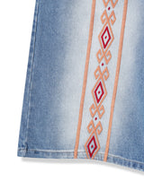 ASCLO Ethnic Embroidery Denim Bermuda Pants (2color)