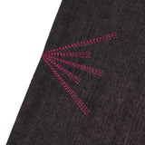 Indian double knee denim pants / Maroon black