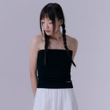 90's リブチューブトップ (BLACK)