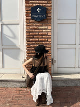 Cloud Mist Flower Lace Maxi Long Skirt (Ivory)