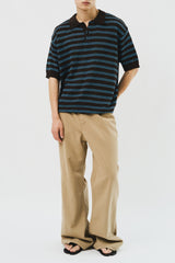 Letter Collar Half Knit (3color)