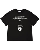 アンケージドスローガンTシャツ/ブラック