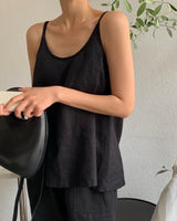 linen sleeveless (black)