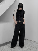 Machi Snap Adjust Incision Black Denim