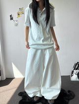 Jepeni Dot Back Detail Balloon Cotton Pants 3color