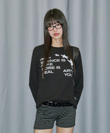 Star Applique Waffle Long Sleeve - BLACK