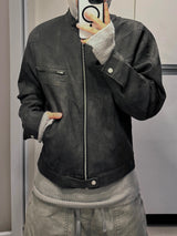 Scratch vaping cropped leather JK