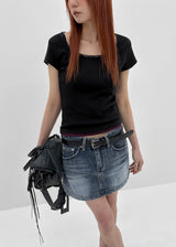 [MADE] Cozetti Lace U-Neck Short Sleeve Top