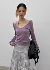 [MADE] Wither V-neck Layered Long Sleeve Tee