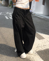 [ back embroidery ] コンティダークデニムワイドpt