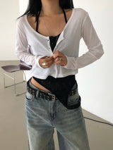 Minimal Button Cardigan