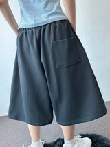 Oval Keyring Pintuck Sweat Balloon Bermuda Shorts 2color