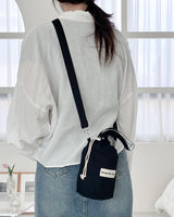 【MADE】Canvas waterproof Tumbler cross bag - Black