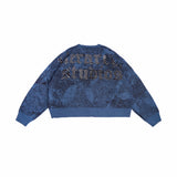 HIERARCHY STUDIOS Unsolved - Blue Fingerprint Oversized Knit Cardigan